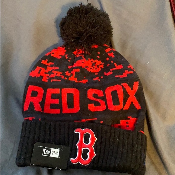 red sox pom pom hat